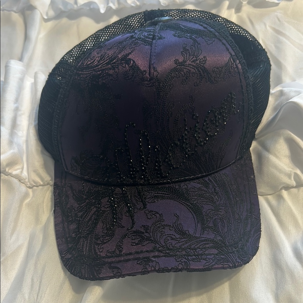 Purple and Black Women's Cap